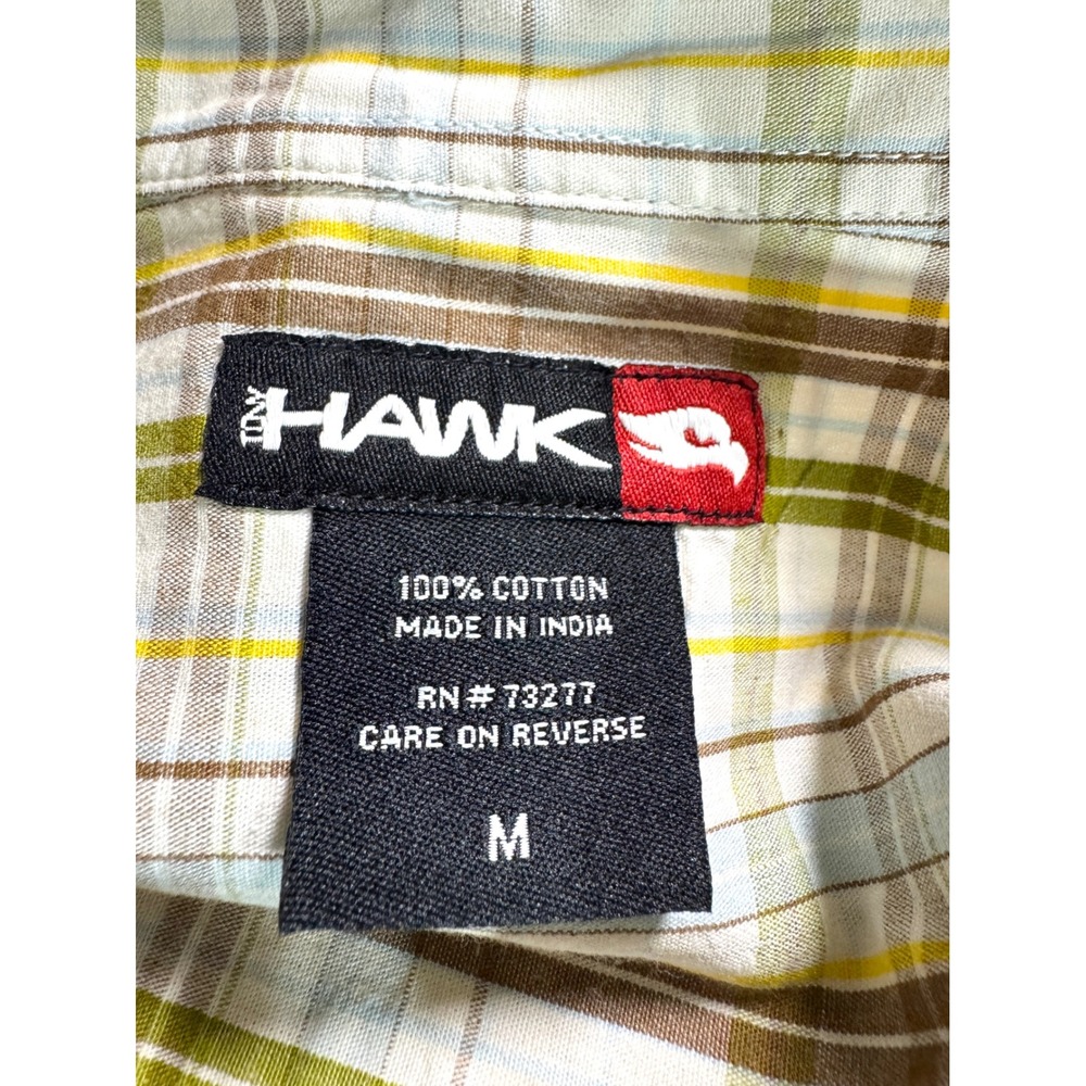 Tony Hawk Mens Medium Plaid Button Down Shirt Y2K Skate Cotton Short Sleeve - Picture 3 of 3